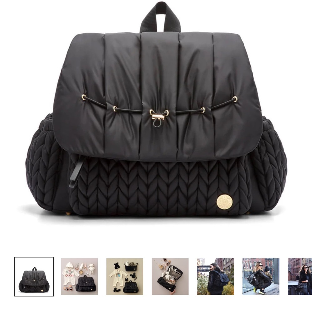 Black HAPP Brand Diaper Bag Backpack